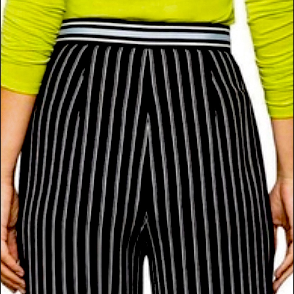 ⭐️BCBGMAXAZRIA⭐️FLATTERING🚨SOLD OUT🚨LIGHTWEIGHT HIGHWAIST WIDELEG STRIPED XXS - Picture 4 of 11